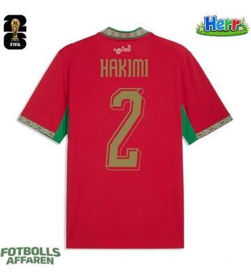 Marocko Achraf Hakimi #2 Hemmatröja VM 2026 Kortärmad